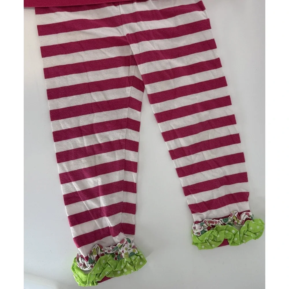Rare Editions  Christmas Tree Ruffle Pants Set Girls Size‎ 3T ruffle pants